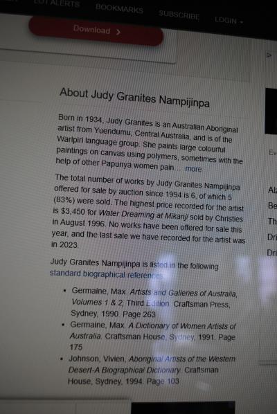 Judy Nanipijinpas Granites Rare Australian Aboriginal Dream Dot Painting