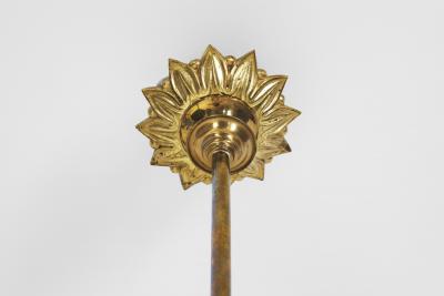 Jugend Ceiling Lamp in Patinated Brass and Glass Europe early 20th century