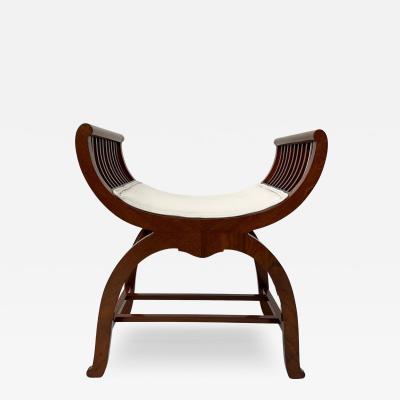 Jugendstil Gondola Stool Walnut Oak Austria circa 1910