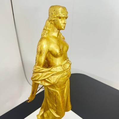 Jugendstil Sculpture Judith Signed E Tell Gilt Bronze Austria circa 1910