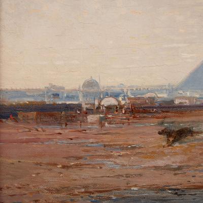 Jules Achille No l Antique Egyptian landscape oil painting by No l