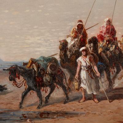 Jules Achille No l Antique Egyptian landscape oil painting by No l