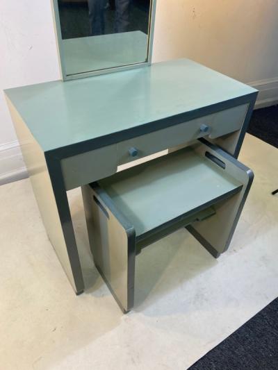 Jules Bouy RARE ART DECO VANITY AND STOOL BY JULES BOUY