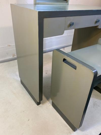 Jules Bouy RARE ART DECO VANITY AND STOOL BY JULES BOUY