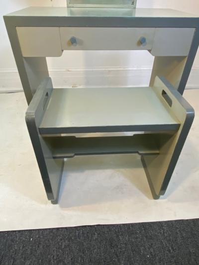 Jules Bouy RARE ART DECO VANITY AND STOOL BY JULES BOUY