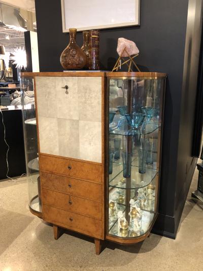 Jules Deroubaix Art Deco Burl Sandalwood Wood and Shagreen Secretaire Cabinet by Jules Deroubaix