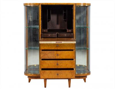 Jules Deroubaix Art Deco Burl Sandalwood Wood and Shagreen Secretaire Cabinet by Jules Deroubaix