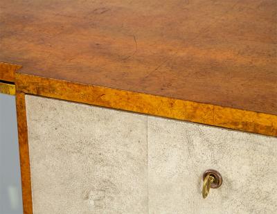 Jules Deroubaix Art Deco Burl Sandalwood Wood and Shagreen Secretaire Cabinet by Jules Deroubaix