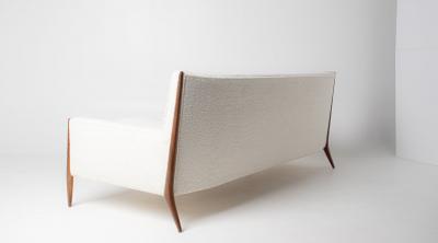 Jules Heumann Jules Heumann Sofa in Walnut and White Boucle