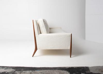 Jules Heumann Jules Heumann Sofa in Walnut and White Boucle