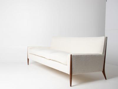Jules Heumann Jules Heumann Sofa in Walnut and White Boucle