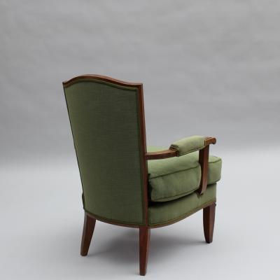 Jules Leleu 3 Fine French 1940s Mahogany Armchairs by Jules Leleu