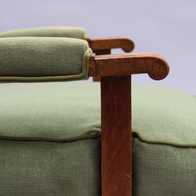 Jules Leleu 3 Fine French 1940s Mahogany Armchairs by Jules Leleu