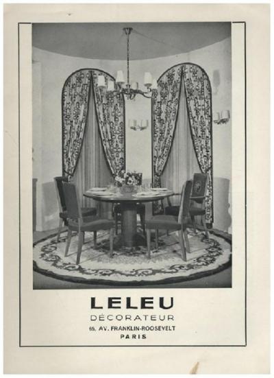 Jules Leleu 4 Fine French Art Deco Armchairs by Jules Leleu