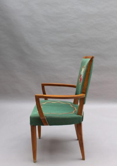 Jules Leleu 4 Fine French Art Deco Armchairs by Jules Leleu