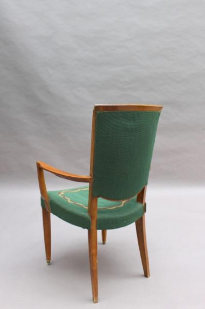 Jules Leleu 4 Fine French Art Deco Armchairs by Jules Leleu