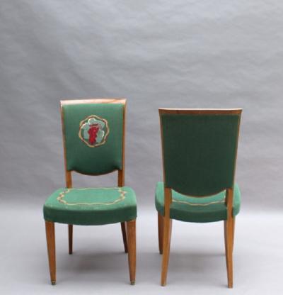 Jules Leleu 4 Fine French Art Deco Dining Chairs by Jules Leleu 4 arm chairs available 