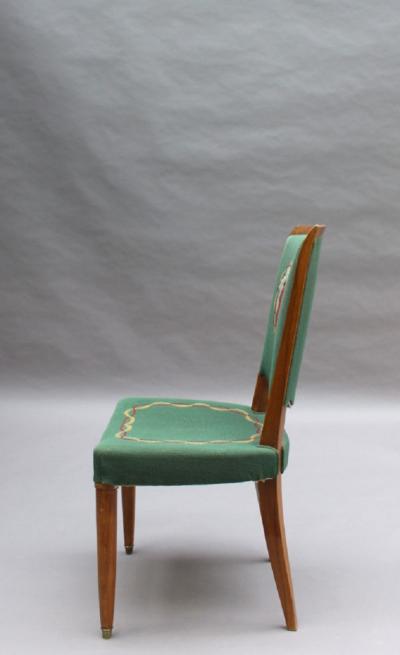 Jules Leleu 4 Fine French Art Deco Dining Chairs by Jules Leleu 4 arm chairs available 