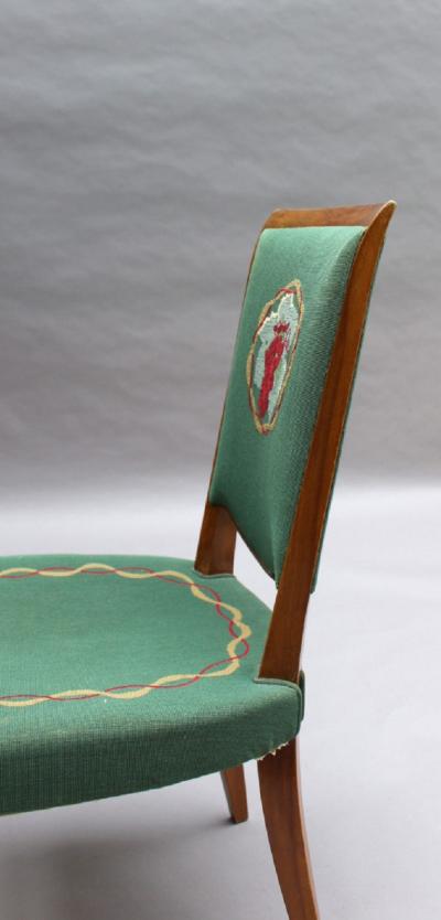 Jules Leleu 4 Fine French Art Deco Dining Chairs by Jules Leleu 4 arm chairs available 