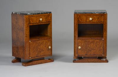 Jules Leleu A Matched Pair of Art Deco Nightstands in the manner of Jules Leleu 