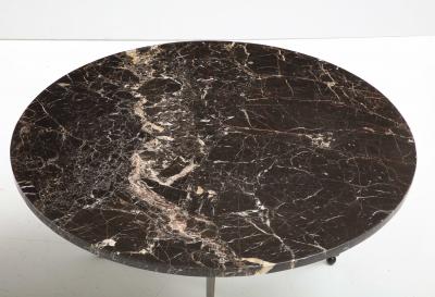 Jules Leleu A Pair of Two tone Bronze and Marble Top Coffee Tables by Jules Leleu