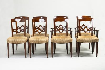 Jules Leleu A Set of Eight French 40 s Dining Chairs by Jules Leleu