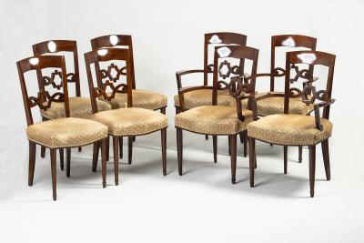 Jules Leleu A Set of Eight French 40 s Dining Chairs by Jules Leleu