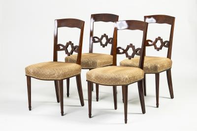 Jules Leleu A Set of Eight French 40 s Dining Chairs by Jules Leleu