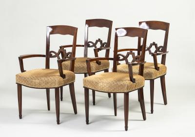 Jules Leleu A Set of Eight French 40 s Dining Chairs by Jules Leleu