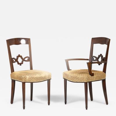 Jules Leleu A Set of Eight French 40 s Dining Chairs by Jules Leleu