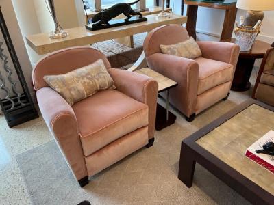 Jules Leleu Art Deco Pair of Club Chairs by Jules Leleu