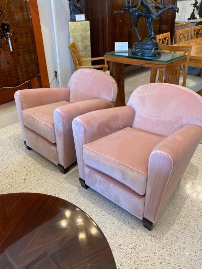 Jules Leleu Art Deco Pair of Club Chairs by Jules Leleu