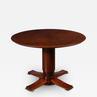 Jules Leleu Art Deco Starburst Design Bookmatched Walnut Occasional Table by Jules Leleu