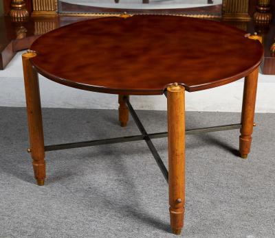 Jules Leleu CIRCULAR COFFEE TABLE IN LACQUERED WOOD BY JULES LELEU