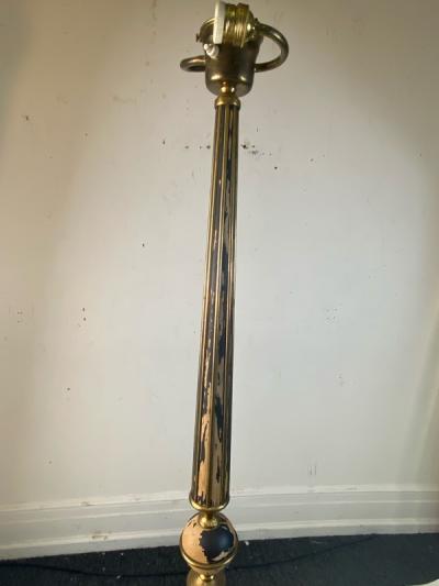 Jules Leleu FRENCH 1940s BRASS AND WOOD FLOOR LAMP