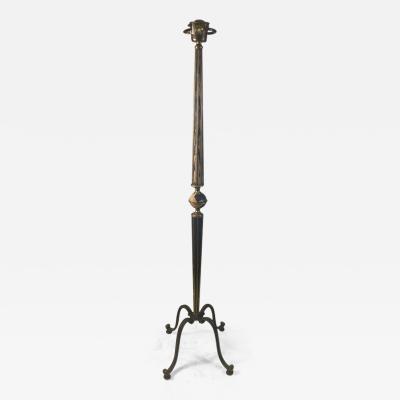 Jules Leleu FRENCH 1940s BRASS AND WOOD FLOOR LAMP