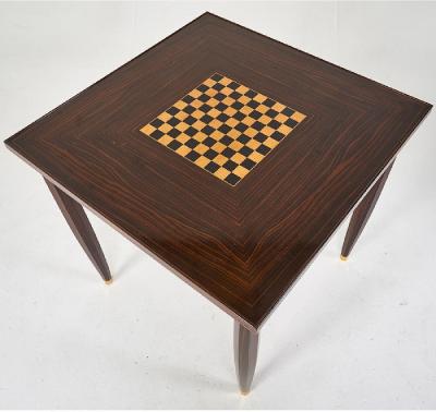 Jules Leleu FRENCH ART DECO MACASSAR GAME TABLE BY JULES LELEU