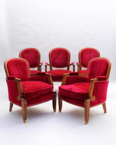 Jules Leleu Fine French 1930s 5 piece Living Room Set by Jules Leleu