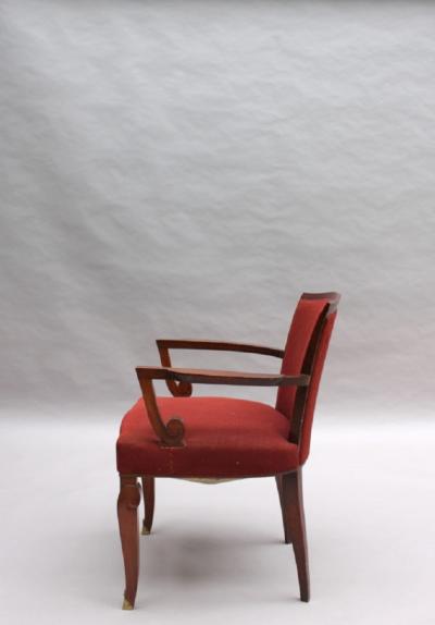 Jules Leleu Fine French Art Deco Mahogany Armchair by Jules Leleu
