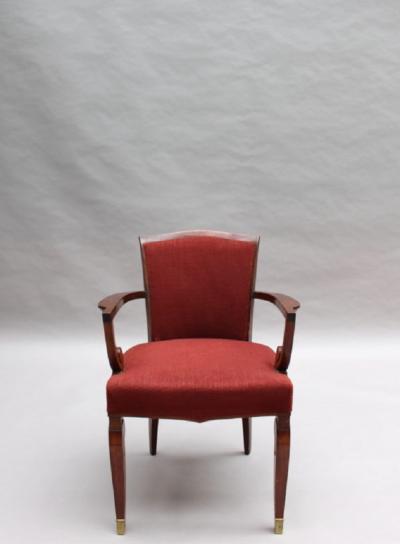 Jules Leleu Fine French Art Deco Mahogany Armchair by Jules Leleu