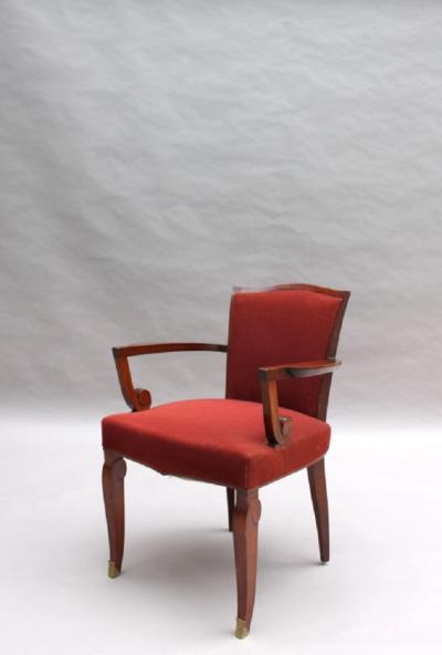 Jules Leleu Fine French Art Deco Mahogany Armchair by Jules Leleu