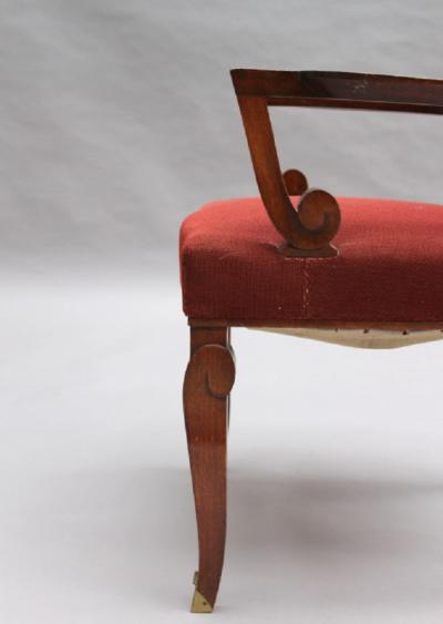 Jules Leleu Fine French Art Deco Mahogany Armchair by Jules Leleu