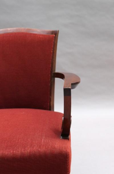 Jules Leleu Fine French Art Deco Mahogany Armchair by Jules Leleu