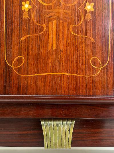 Jules Leleu Fine French Art Deco Marquetry Inlay Cabinet Jules Leleu Attributed