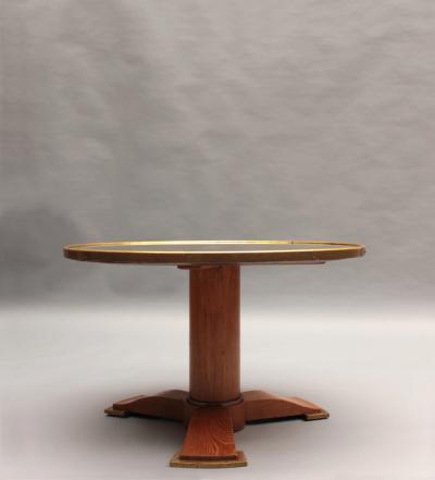 Jules Leleu Fine French Art Deco Oak and Eglomise Mirror Gueridon by Leleu