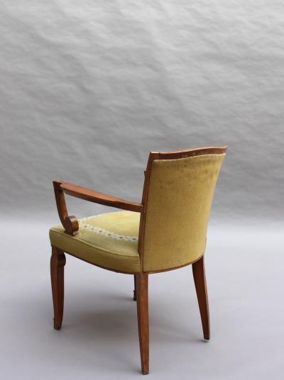 Jules Leleu Fine French Art Deco Walnut Armchair by Jules Leleu