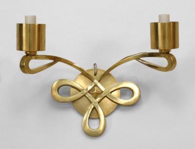 Jules Leleu French 1940s Single Bronze Wall Sconce