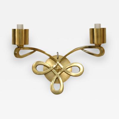 Jules Leleu French 1940s Single Bronze Wall Sconce