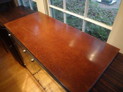 Jules Leleu French Art Deco Credenza with Mirrored Doors After Jules Leleu