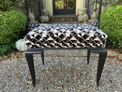 Jules Leleu French Art Deco Ebonized Bench By Jules Leleu